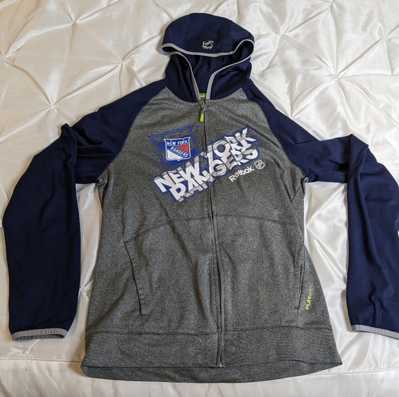 New York Rangers NHL Zip-Up Active Dry Hoodie Small - Picture 1 of 7